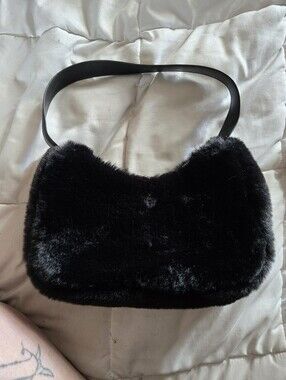 H&M Fluffy Y2K Black Handbag -NWOT